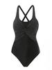 New European and American swimwear sexy tight solid color belly cover high elastic backless women's one-piece swimsuit