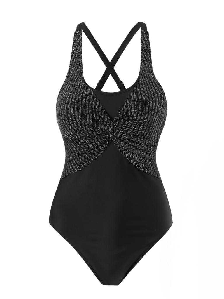 New European and American swimwear sexy tight solid color belly cover high elastic backless women's one-piece swimsuit