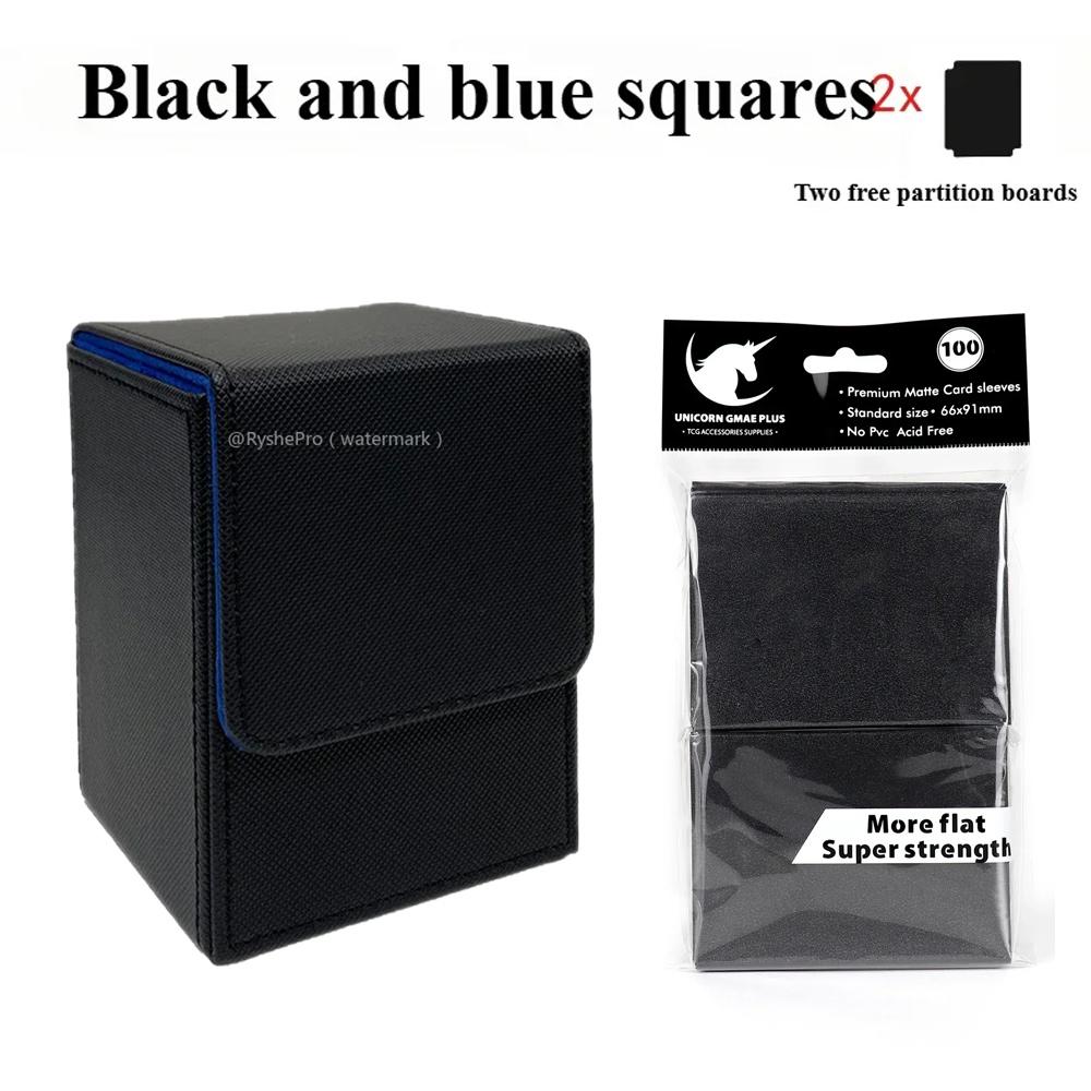 100 Premium Card Sleeves 66x91mm and Trading Card Storage Box Holds 100+ Commander Deck Box for MTG PTCG Baseball Sports Cards