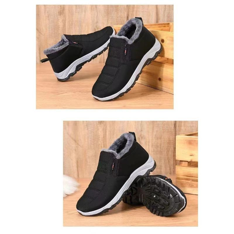 Unisex Winter Boots Fleece Lined Warm Snow Boots, Soft Sole Comfortable Casual Shoes for Seniors