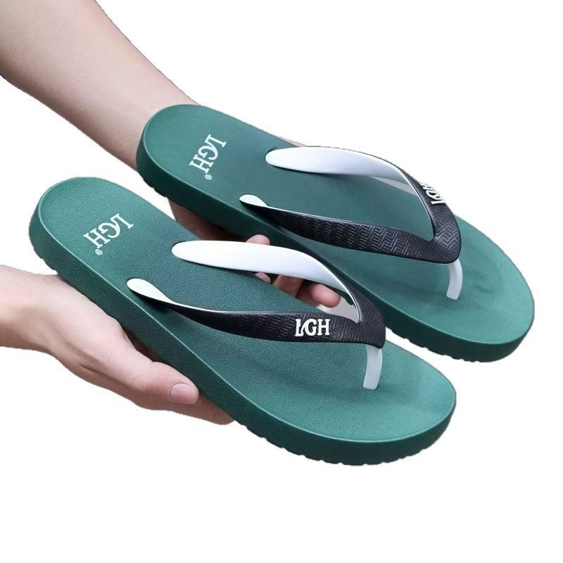 Flip-flops Men's New Men's Summer Indoor Wear-resistant Non-slip Beach Blowing PVC Dragging Men's Slippers