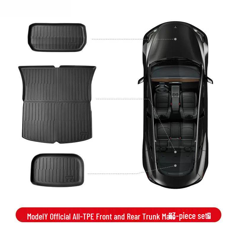 Upgraded TPE Trunk Mat Set for Tesla Model Y3 - Front & Rear Trunk, YL Interior Accessories