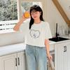 Large Size Women's Plush Puppy Three-dimensional Chapter Boy Short-sleeved T-shirt Spring and Summer Letter Print Top 132003