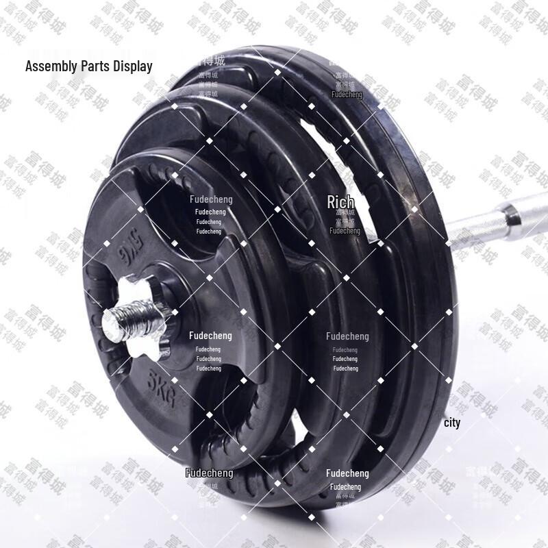 Rubber-Coated Cast Iron Barbell Weight Plate with Hand Grips