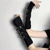 Punk style gloves, super cool rivet sleeves, spicy girl sun protection, metal buckle gloves