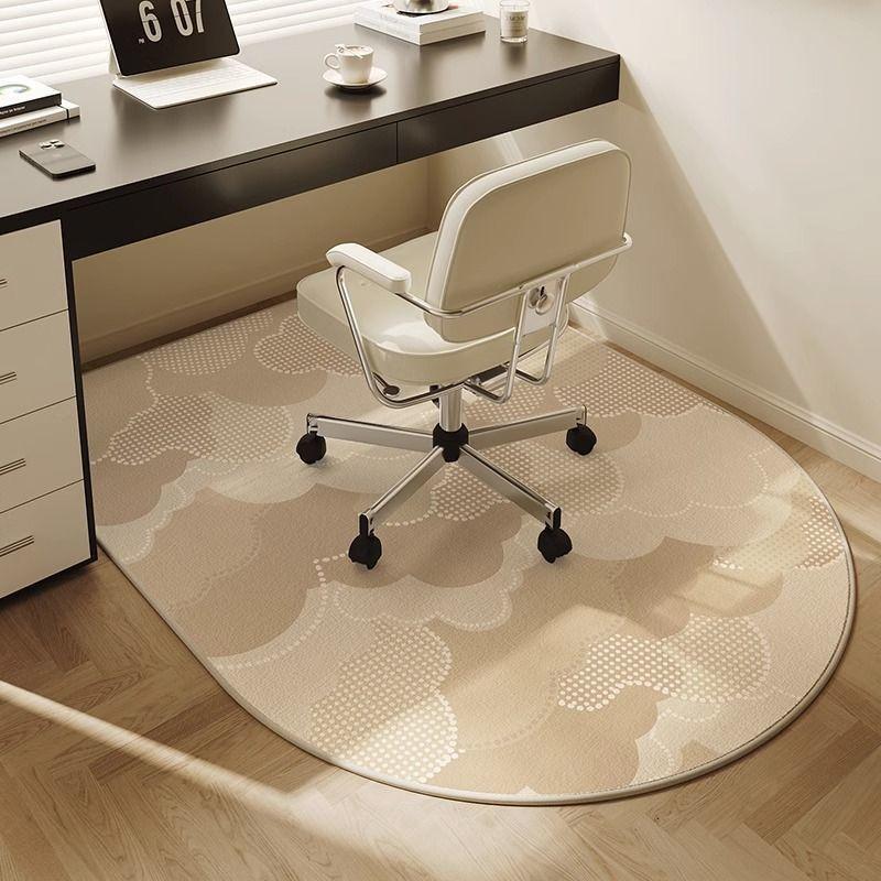 

Французский ковер для кабинета, кремовый, ветрозащитный, нескользящий, компьютерный коврик для кресла, арка, спальня, грязе- и износостойкий, вращающийся коврик для кресла 80*120CM