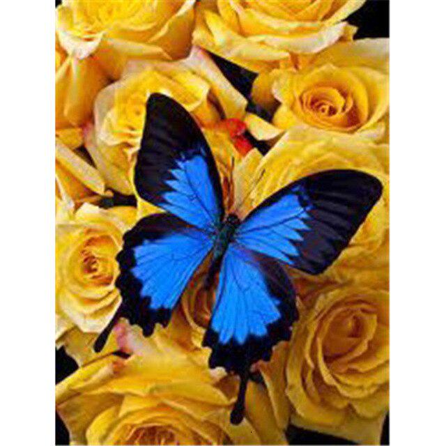 Butterfly DIY 5D Diamond Painting Full Round Drill Diamond Embroidery Mosaic Cross Stitch Kits Rhinestone Home Decor Wall Art