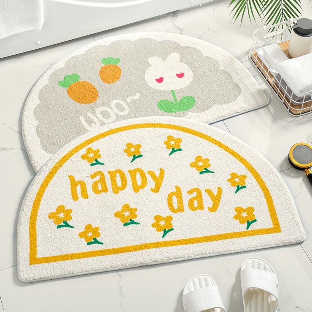 

Absorbent Floor Mats Soft Entrance Carpet Cute Back Pad Bathroom