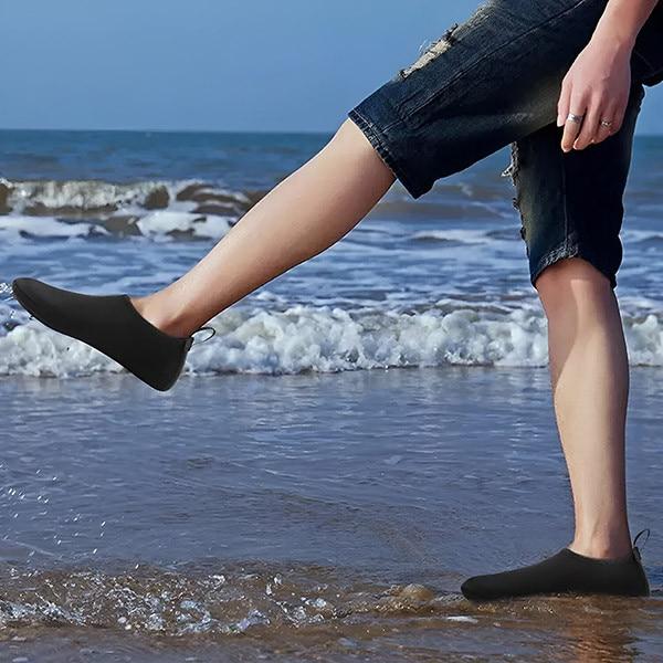 Water Shoes Non-Slip Quick-Dry Beach Shoes Black 38-41 Soft Comfortable Protect Feet from Sand Pebbles Shells Easy On Off