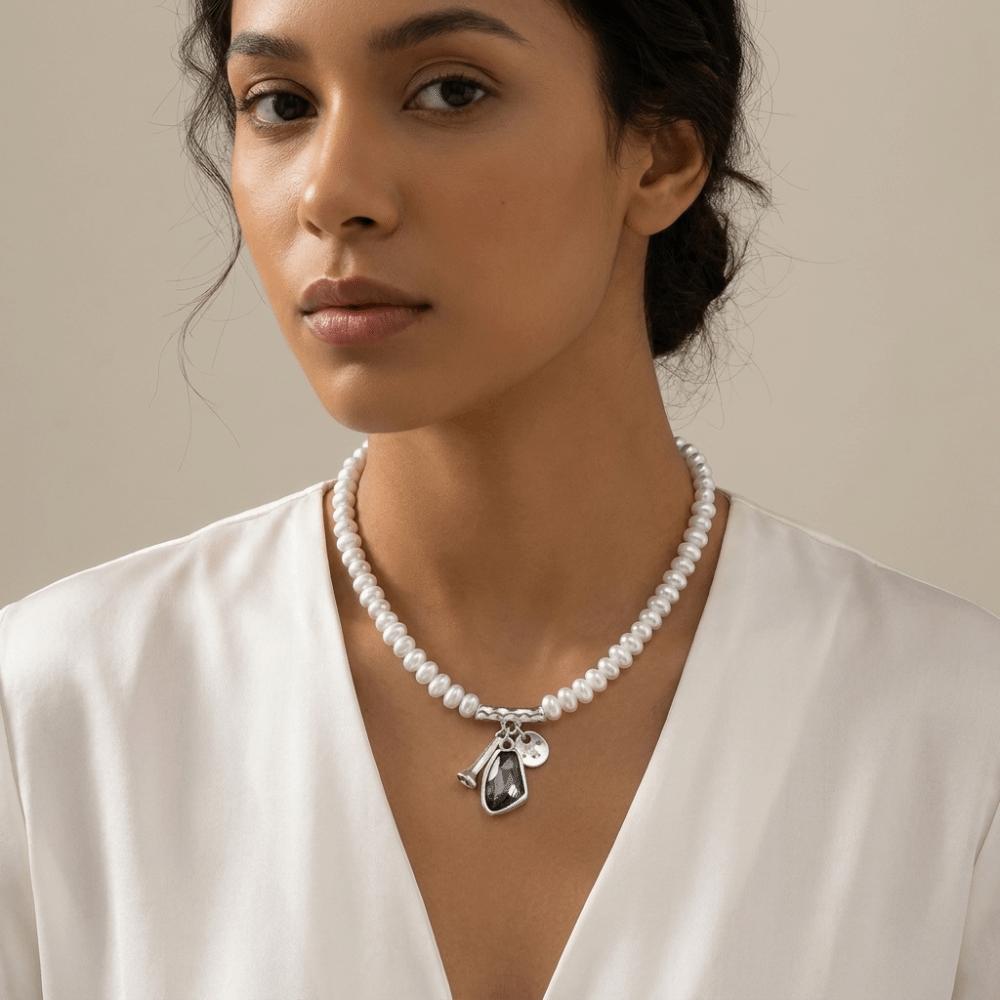 Irregular Rhinestone Necklace Dark Grey Women Jewelry Vintage Earrings Bracelet Party