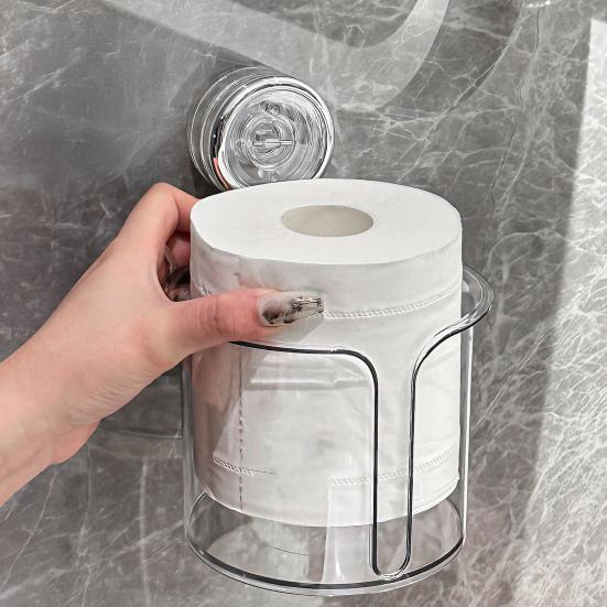 Taschentuchbox Wandmontierter Rollenpapierhalter mit Vakuum-Saugnapf Einfache Montage Taschentuch-Organizer für