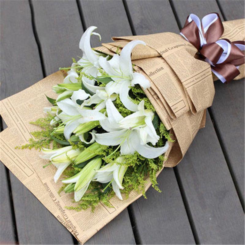 Gift Flower Wrapping Paper Cowhide Cowhide Wrapping Paper Vintage Packaging Paper Craft For Valentine'S Day Wedding Birthday