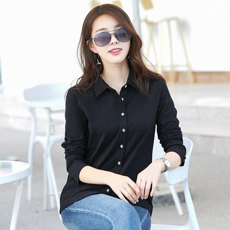 Damen T-Shirts Frühling Langarmshirts Damen Baumwolloberteile Mode Trendy Bottoming Shirts