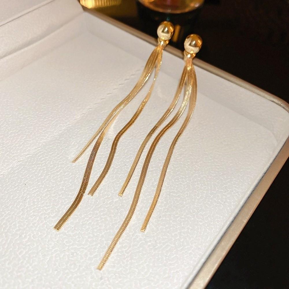 Trendy Style Tassel Pendant Earrings Light Luxury Drooping Earring  Ladies Accessories