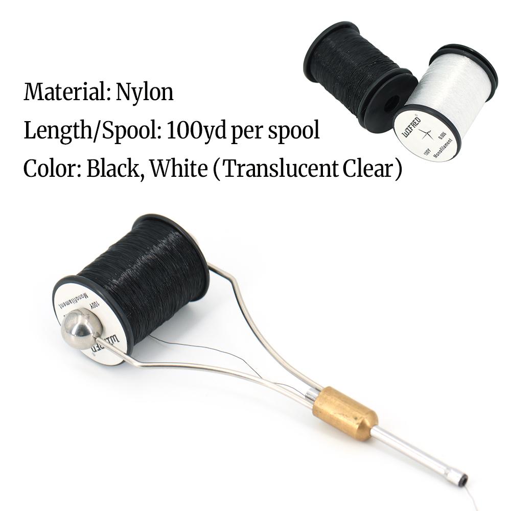 Monofile Fliegenbindegarn 0,006 Zoll 100yd Nylon Klar Schwarz Weiß Salzwasser Bonefish Garnele Epoxidkopf Fliegenbinden Stark Langlebig