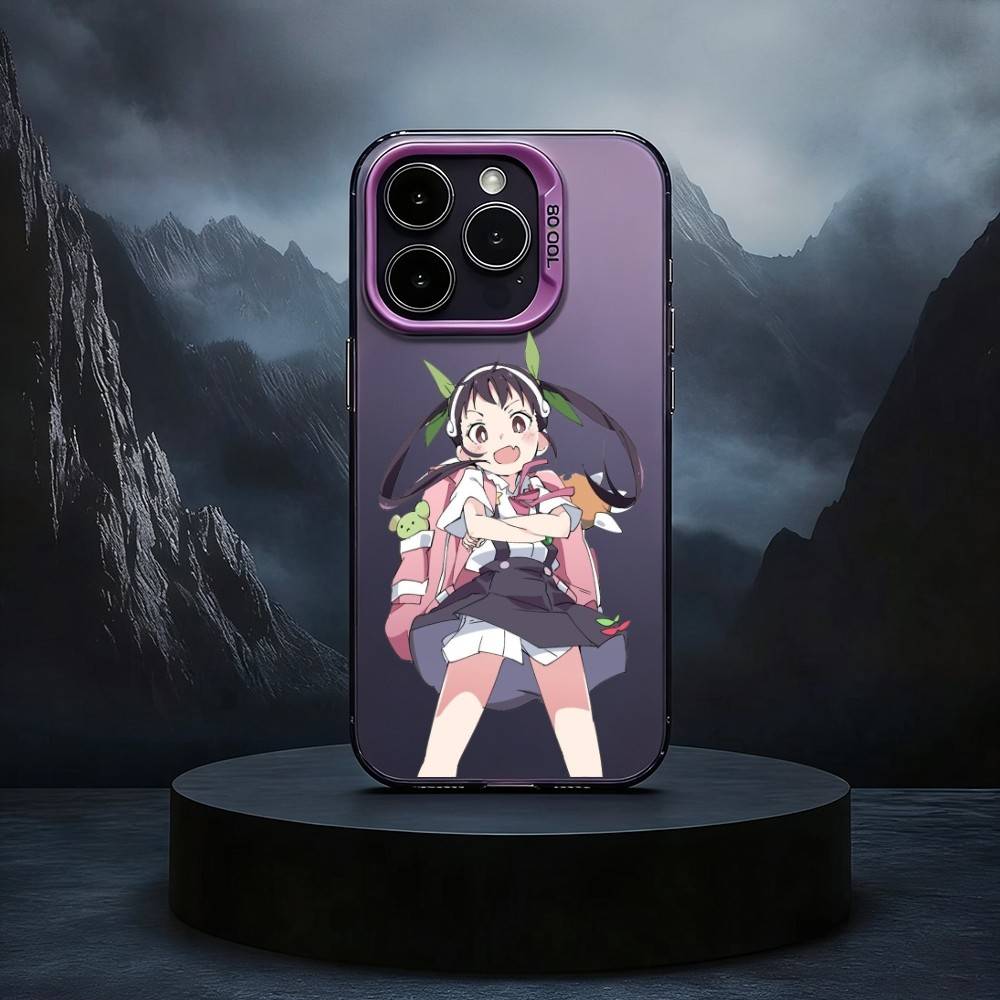 H-Hachikuji Mayoi Cute Phone Case For iPhone17,16,15,14,13,12,11 Plus,Pro Max Black Candy silver phone case