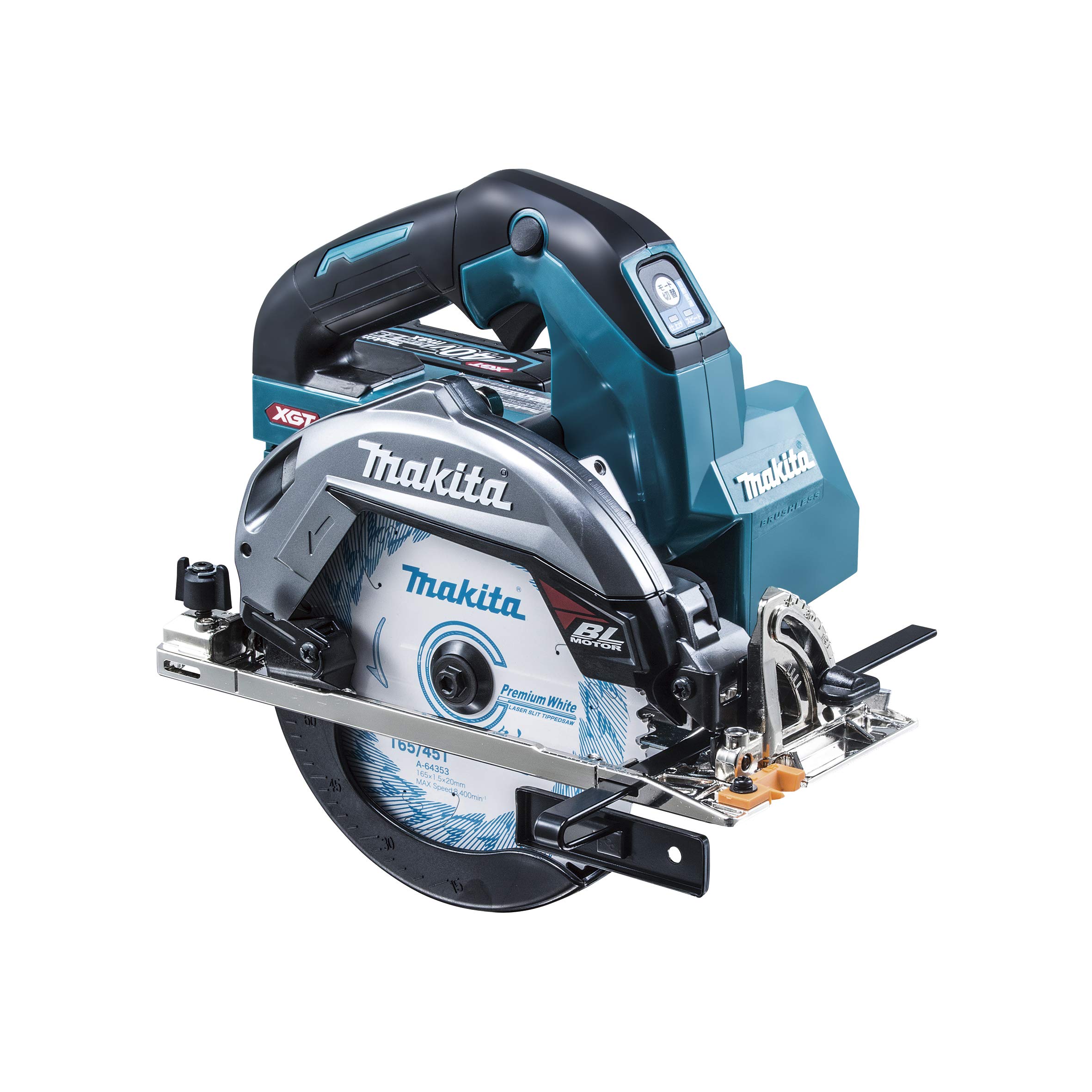 

Makita Rechargeable Circular Saw 40Vmax Blue Blade Diameter 66mm Wireless Interlocking Dust Collection Compatible Case Included HS002GRDX 165mm/Depth синій