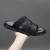 Fashion Luxury Men's Leather Slippers 2025 Summer New Beach Slippers Fashion Outdoor Casual Flat Slippers for Men Large-size Beach Shoes