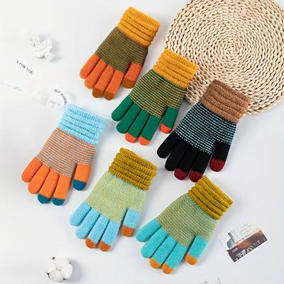 1pc Women's Winter Fleece-Lined Thickened Korean Style Cute Warm Cycling Gloves Bicycle Motorcycle Accessories