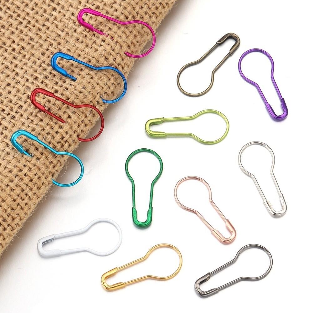 200pcs Rust-Resistant Locking Marker Metal Gourd Pins Latch Sewing Tools Multicolor Tag Clips Iron Safety Pin Knitting Marker