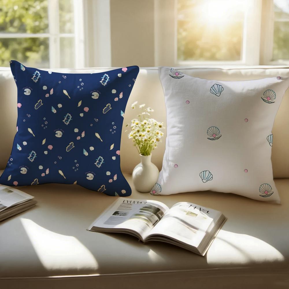 Ornate Elegant Pearl Shell Cushion Cover Pillowcase Antidustmite Invisible Zipper Short Plush Sofa Cushion