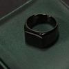 316L Stainless Steel Square Glossiness Signet Ring For Men Finger Waterproof Jewelry Accessories