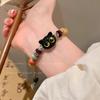 Stained glass cat woven rope bracelet ins retro style niche high-end personalized bracelet student couple decoration