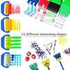 12PCS Roller & Stamp Combo Painting Sponge Brush Gentle Texture DIY Drawing Tools  Handmade Painting