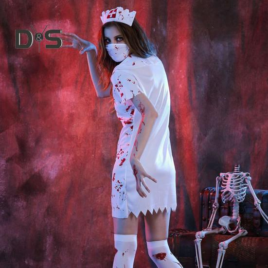 Halloween horror sangue enfermeira traje feminino masculino médico traje casal férias terror cosplay halloween role play traje