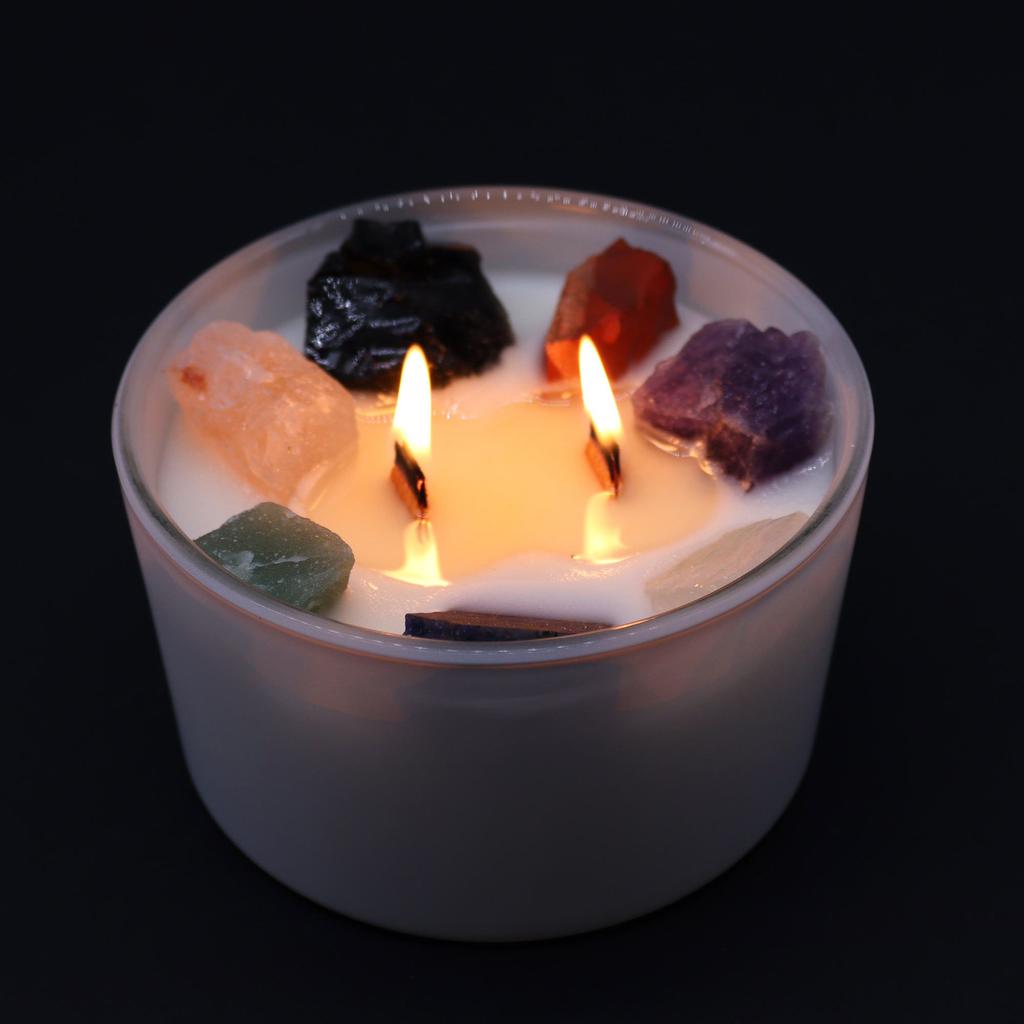 7 Chakra Candle With Crystals