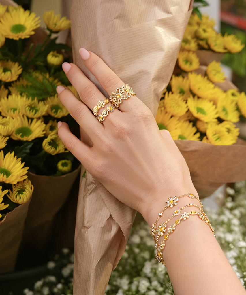 Lola Rose Daisy Citrine Gemstone Women'S Cubic Ring