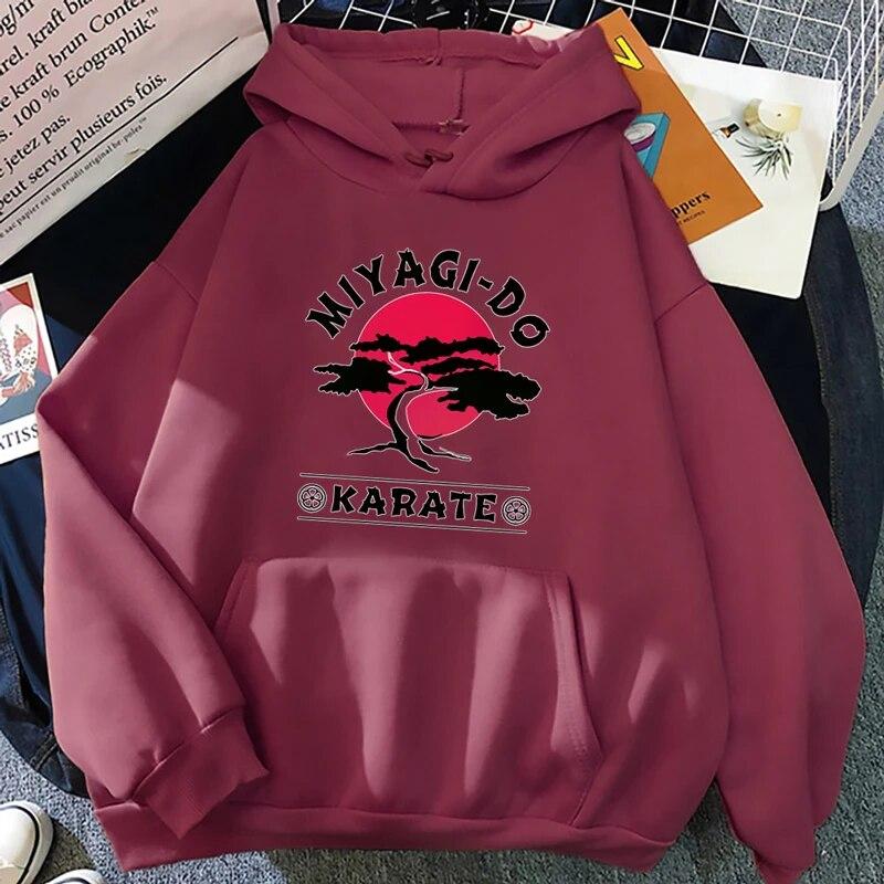 Mikiny s kapucí Cobra Kai Funny Styl Miyagi Osobnost Karate Mikina Harajuku Dívčí Mikina s kapucí Svetr s dlouhým rukávem Hip Hop Sportovní oblečení