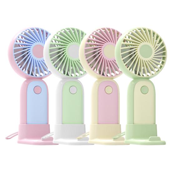 Portable Mini Fan Foldable Handheld Personal Fan 3 Speeds USB Rechargeable Cooling Fan with Detachable Base for Office Travel Home Use
