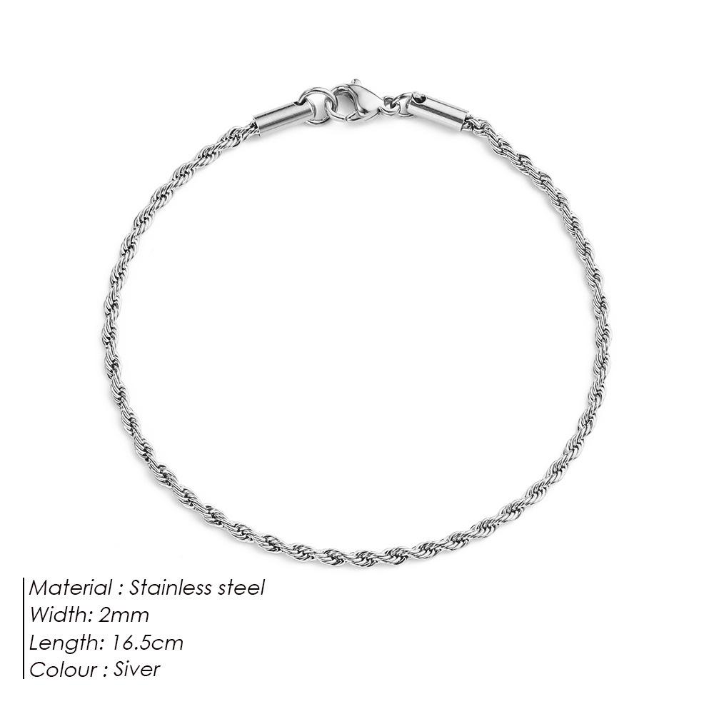 Gold-Plated Twisted Chain Bracelet: Stainless Steel Hip-Hop Punk Jewelry for Women