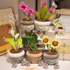 30CM Lovely Cactus Plant Doll Filled with Sunflowers Horseshoes Lilies Plush Toys Soft Home Decoration Colorful Pot Flowers Gift