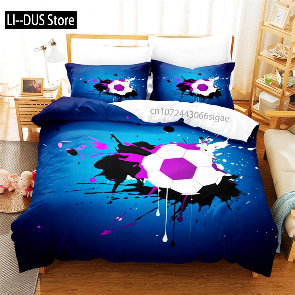Football Bedding Set Competitive Sports Boy Duvet Cover Set King Quilt Cover Youth Children's Double Duvet Cover Bedding Set