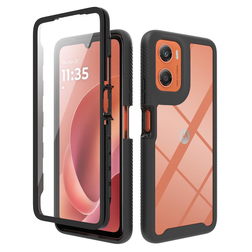 Hülle für Moto G06, inklusive integriertem Displayschutz + durchsichtiger Rückseite
