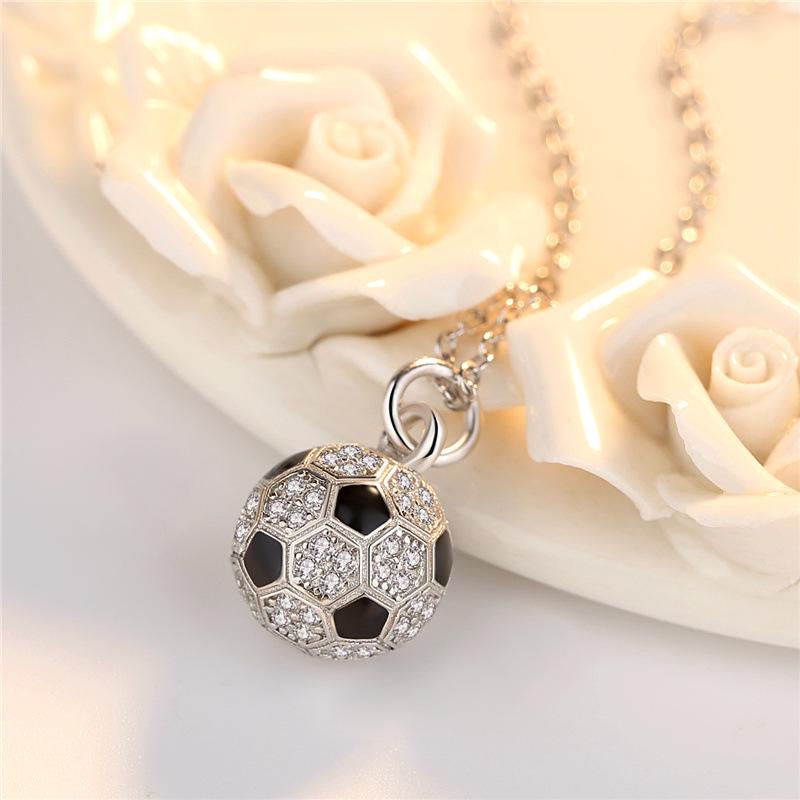 2022 World Cup Rhinestone Football Pendant Necklace