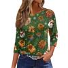 3/4 Sleeve Shirts For Women Print Graphic Tees Blouses Casual Plus Size Basic Tops Pullover