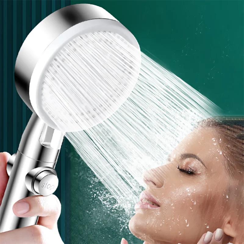 Shower Head Water Saving 5 Mode Adjustable High Pressure Shower One-key Stop Water Massage Eco Shower Bathroom Accessories