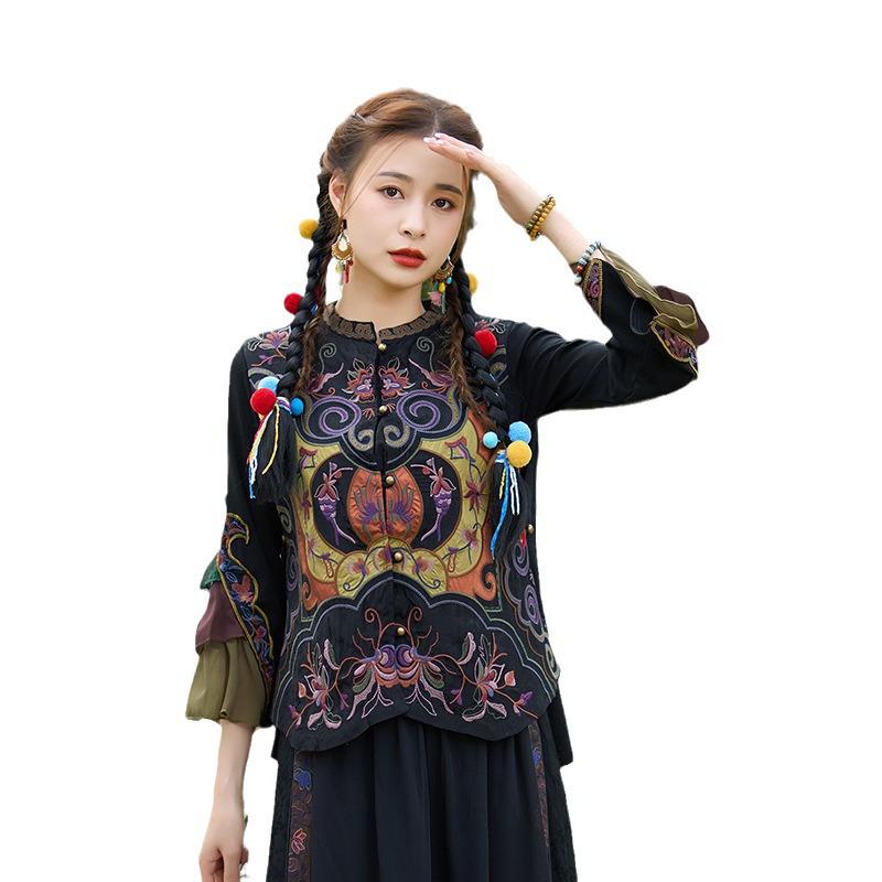 Women's Retro Yunnan Embroidered Sleeveless Cardigan Vest