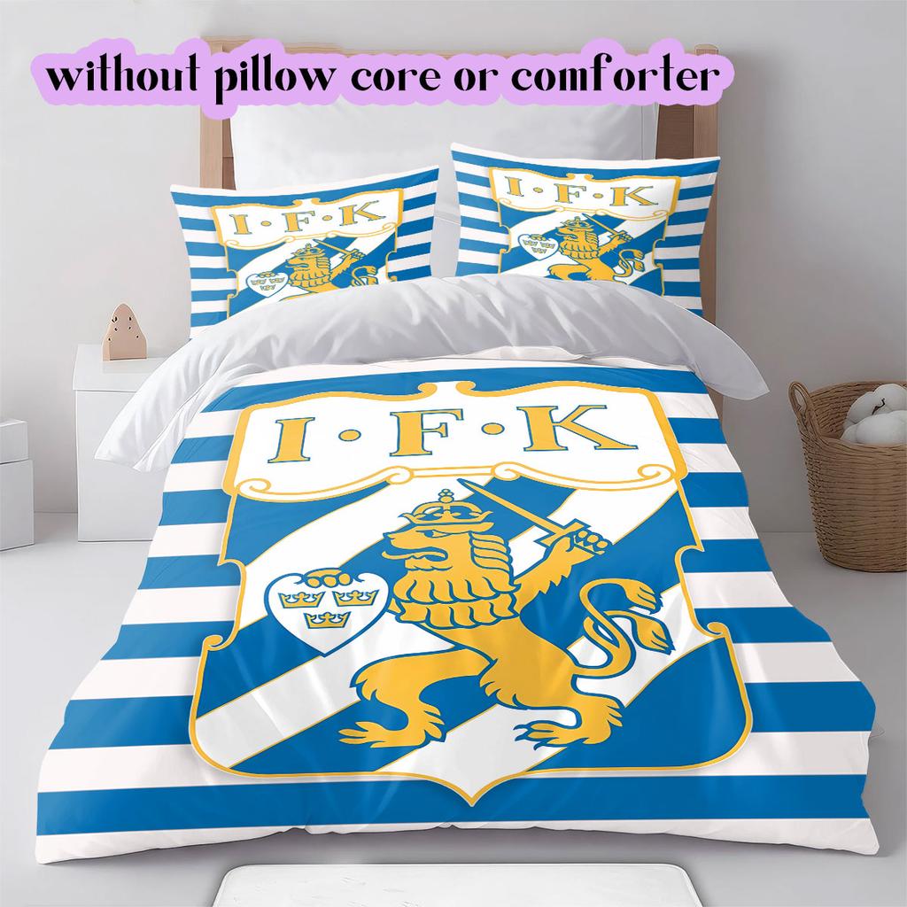 IFK Göteborg football Pattern Bedding,Quilt Set Quilt Cover Pillowcase Home Birthday Gift (1*duvet cover+2*pillowcase,without core)