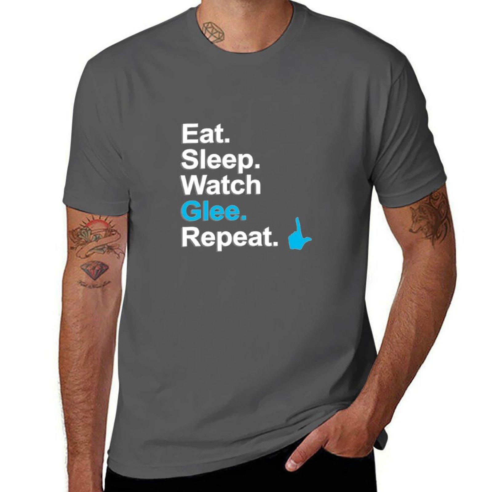 

T-Shirt Eat, Repeat t shirts with tshirt Glee, cotton 100% {FULL} Watch Sleep, prints 4XL