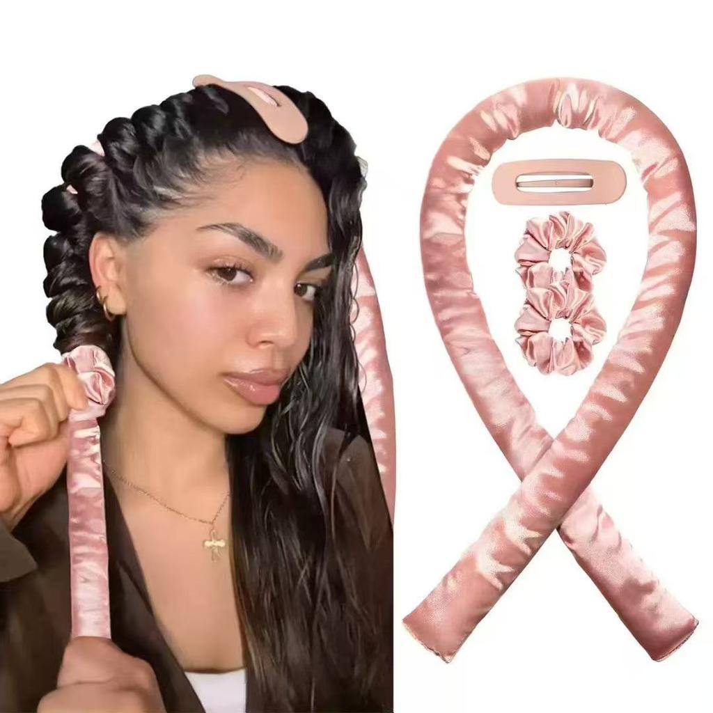 Hitzefreies Lockenband Kein Hitzestyler Seiden-Lockenwickler Für Über-Nacht-Wellen Haarband Styling-Werkzeug Für Frauen