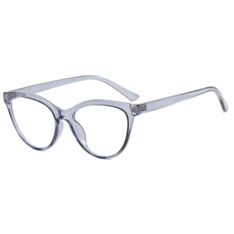 Dreieckige Katzenaugenbrille Klare Gläser Myopie Nerd-Brille -0,5 bis -6,0 Dioptrien Schlichter Rahmen