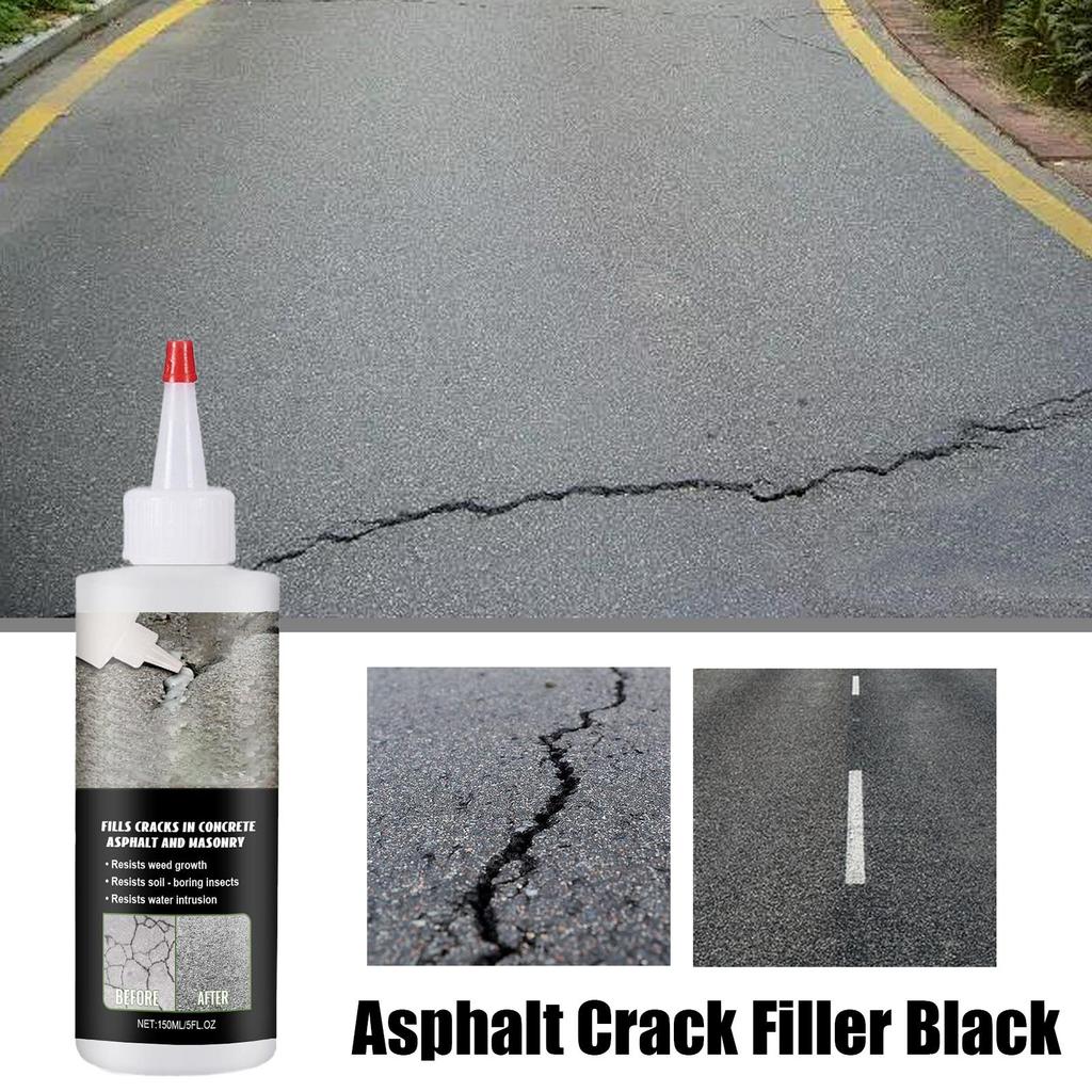 Asphalt Crack Filler 150ml Blacktop Driveway Sealant Waterproof Crack Repair for Concrete Asphalt Road Sidewalk Pothole Filler