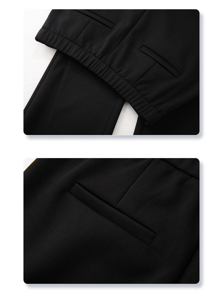 Women's Black Flared Pants - Spring 2025 High Waist Slimming Trousers