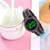 Korean Minimalist Diamond-Set LED Women's Steel Band Wristwatch - Casual Fashion Electronic Round Watch