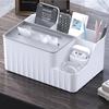 Luxury Multi-use Tissue Box with Pen Holder, Remote Caddy, and Cosmetic Organizer for Office or Coffee Table