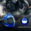 Realistic Light-up Helmet Keychain Cool Helmet Bag Charm  Key/Backpack Decor